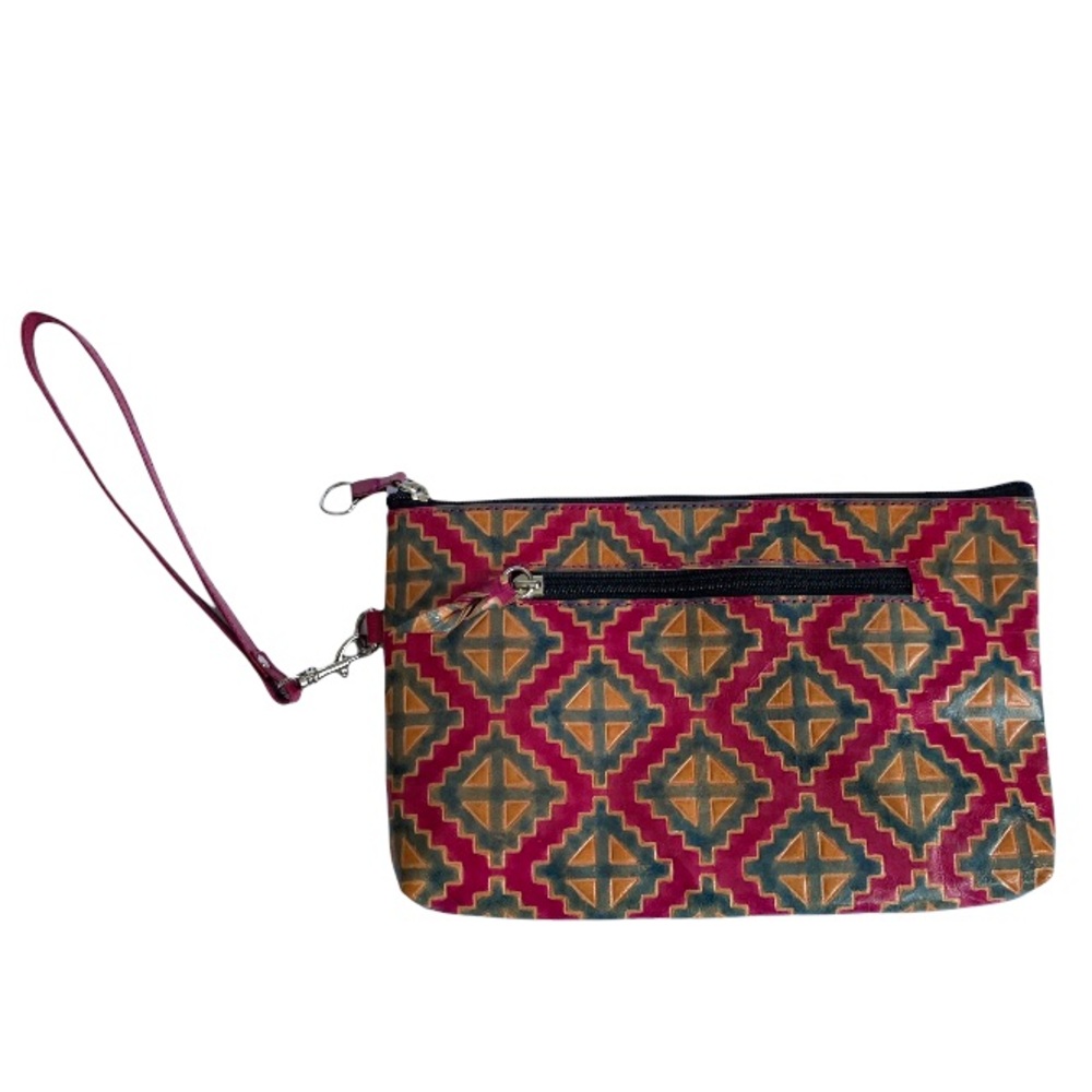 Geometric Patterned Clutch Wristlet